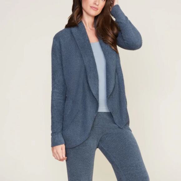 Barefoot Dreams CozyChic Lite Circle Cardi in Smokey Blue Size XS/S - Picture 1 of 10